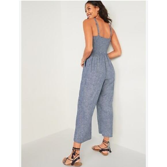 Sleeveless Linen Blend Small Jumpsuit with Pockets Old Navy - Picture 2 of 13